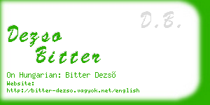 dezso bitter business card